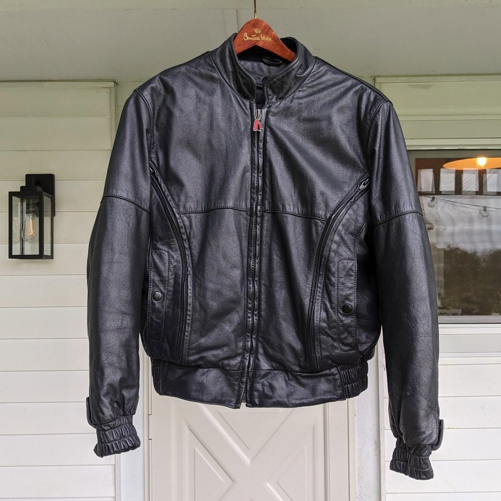 First Gear by Hein Gericke black leather motorcycle jacket ||| women’s medium